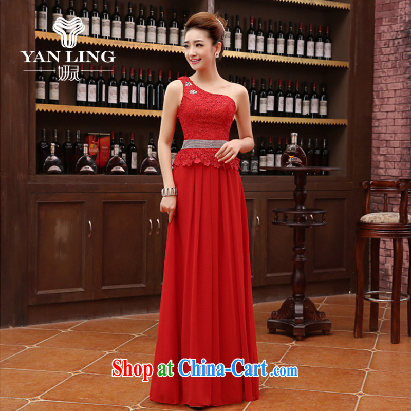 Her spirit new 2015 bridal wedding wedding dress uniform toast long red bridesmaid stylish wiped his chest autumn and winter female Red XL, her spirit, and shopping on the Internet