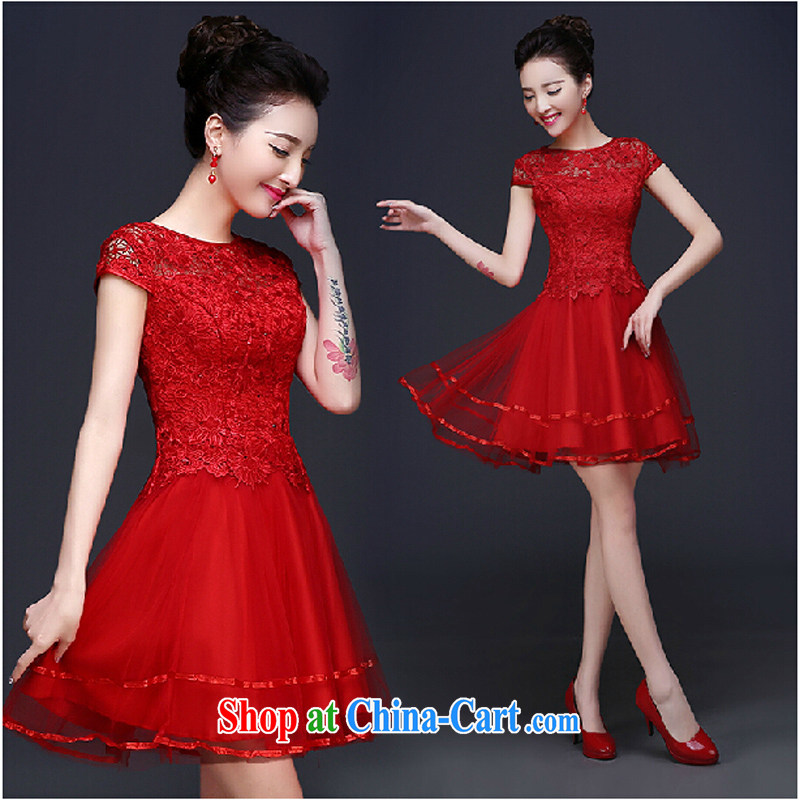 Bridal toast clothing summer 2015 new marriages, short red, improved stylish dresses dresses beauty red tailored contact Customer Service