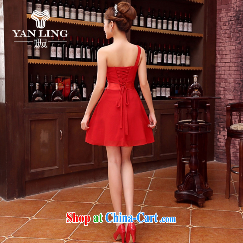 Her spirit marriage wedding dresses short bridesmaid in the marriage tie-short Evening Dress wedding dress small red M, her spirit, and shopping on the Internet