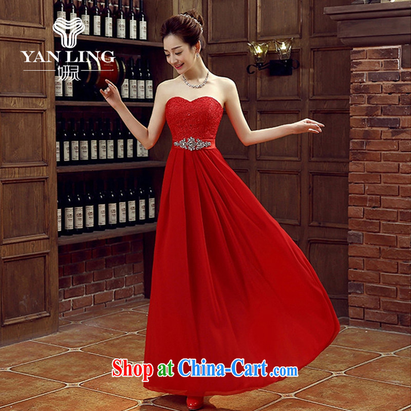 Her spirit the red bridal bridesmaid wedding dress wedding toast service wedding Evening Dress long, bride with 2015 new M, her spirit, and shopping on the Internet