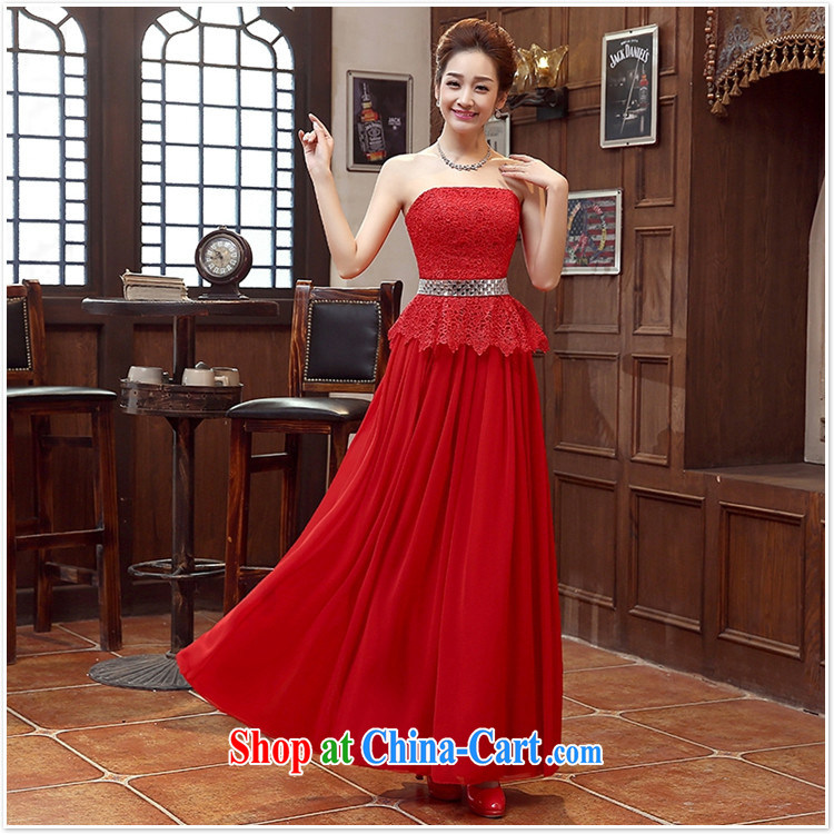 Her spirit long dress bridal bridesmaid wedding dress wedding toast service wedding Evening Dress long bridal with 2015 New Red M pictures, price, brand platters! Elections are good character, the national distribution, so why buy now enjoy more preferential! Health