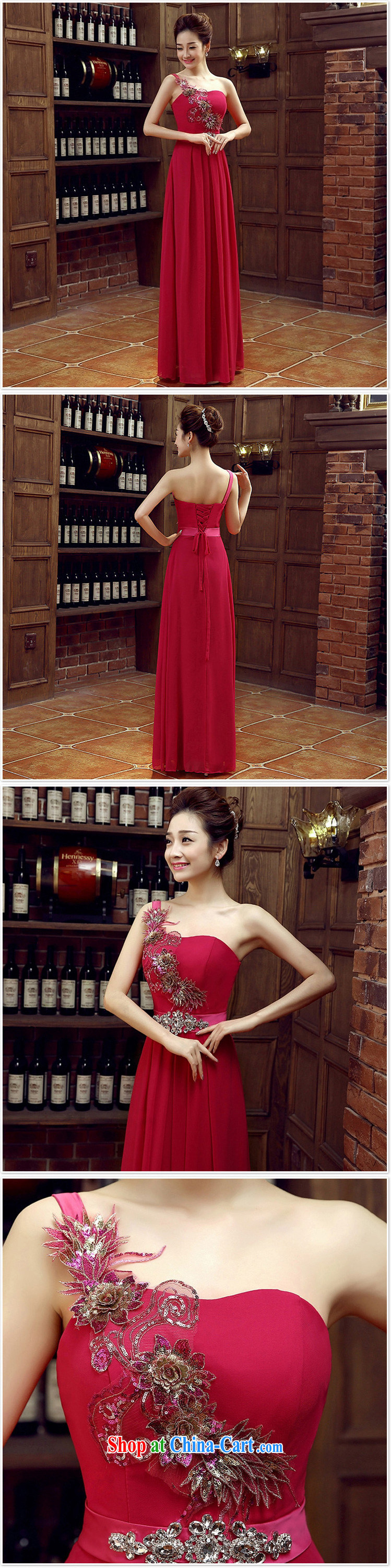 Her spirit of red bridal bridesmaid wedding dress show toast serving the shoulder Evening Dress long bridal with 2015 new deep red M pictures, price, brand platters! Elections are good character, the national distribution, so why buy now enjoy more preferential! Health