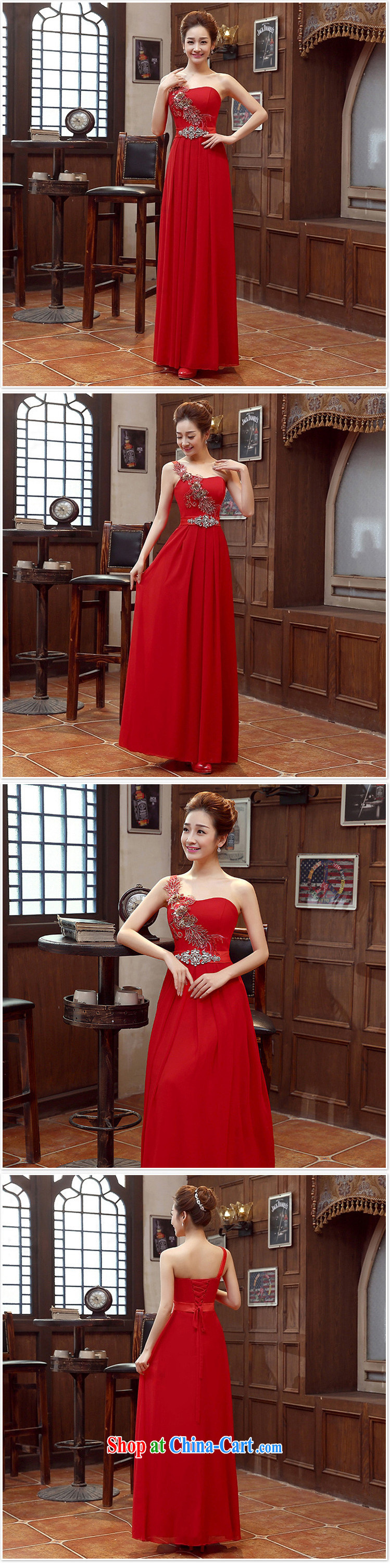 Her spirit of red bridal bridesmaid wedding dress show toast serving the shoulder Evening Dress long bridal with 2015 new deep red M pictures, price, brand platters! Elections are good character, the national distribution, so why buy now enjoy more preferential! Health