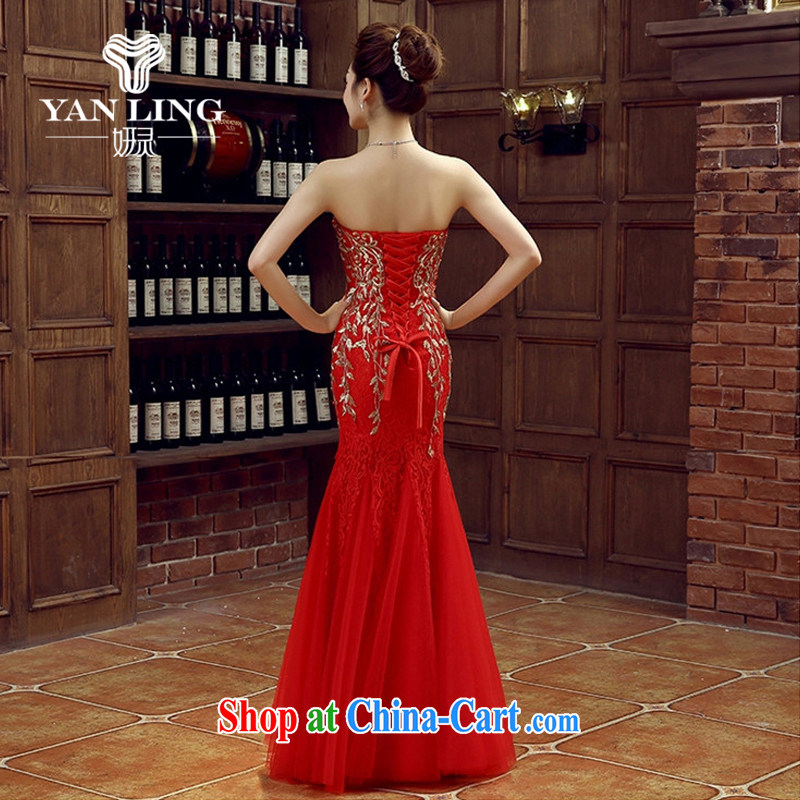Her spirit red bridal bridesmaid wedding dress wedding toast service wedding Evening Dress long, bride with 2015 new M, her spirit, and shopping on the Internet