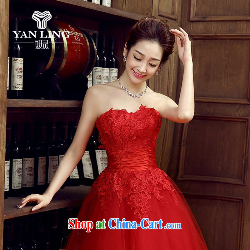 Her spirit bridal dresses wedding bows new marriage, stylish and small red dress girls dress short banquet spring and summer M
