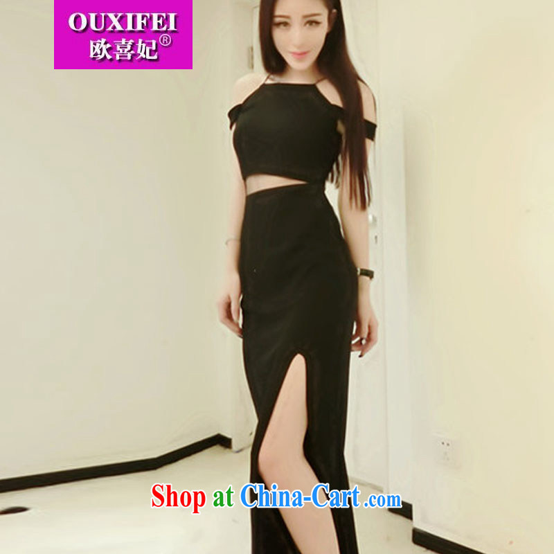 The HI Princess dresses 2015 summer on new sexy night out side the truck beauty dress long skirt Evening Dress 1113 blue L, the OSCE-hi Princess (OUXIFEI), online shopping