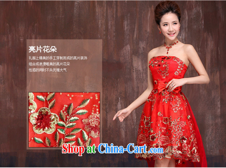 Her spirit 2015 new front short long strap dress wedding dresses bridal dresses short red bows, serving M pictures, price, brand platters! Elections are good character, the national distribution, so why buy now enjoy more preferential! Health