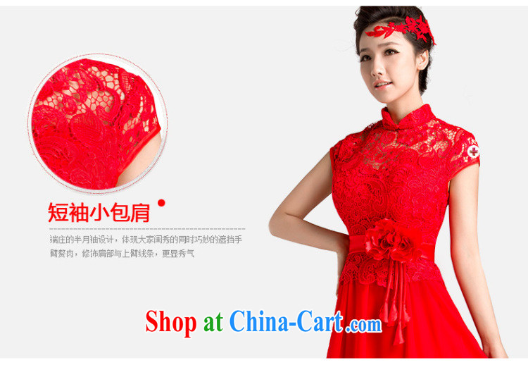 Her spirit 2015 new marriages served toast red short wedding lace cheongsam dress short-sleeved M pictures, price, brand platters! Elections are good character, the national distribution, so why buy now enjoy more preferential! Health