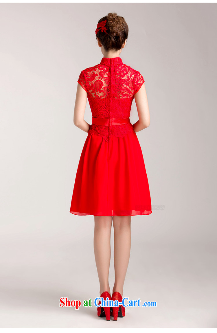 Her spirit 2015 new marriages served toast red short wedding lace cheongsam dress short-sleeved M pictures, price, brand platters! Elections are good character, the national distribution, so why buy now enjoy more preferential! Health