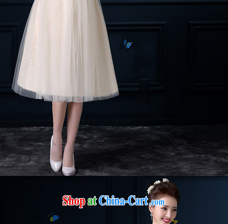 bridesmaid clothing summer 2015 new champagne color girl, long, small banquet dress sister dress bridesmaid dress bridesmaid mission round-collar chest no flowers - Cuff 3XL pictures, price, brand platters! Elections are good character, the national distribution, so why buy now enjoy more preferential! Health