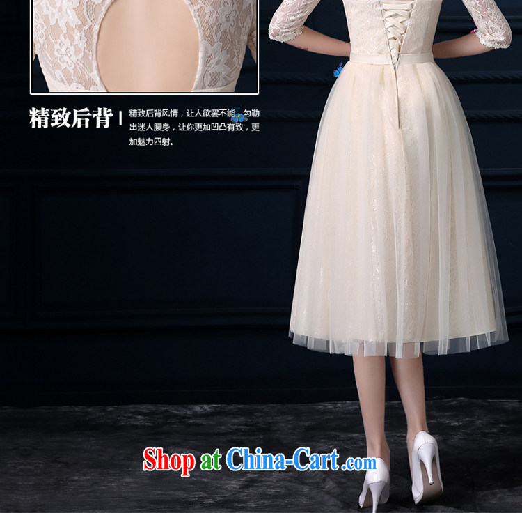 bridesmaid clothing summer 2015 new champagne color girl, long, small banquet dress sister dress bridesmaid dress bridesmaid mission round-collar chest no flowers - Cuff 3XL pictures, price, brand platters! Elections are good character, the national distribution, so why buy now enjoy more preferential! Health