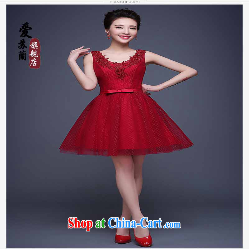 Evening Dress 2015 new summer short, banquet dress dress girl bride toast wedding clothes fashion a Field shoulder red will not do not switch so Balaam, and shopping on the Internet