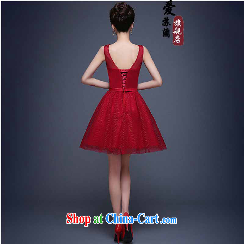 Evening Dress 2015 new summer short, banquet dress dress girl bride toast wedding clothes fashion a Field shoulder red will not do not switch so Balaam, and shopping on the Internet