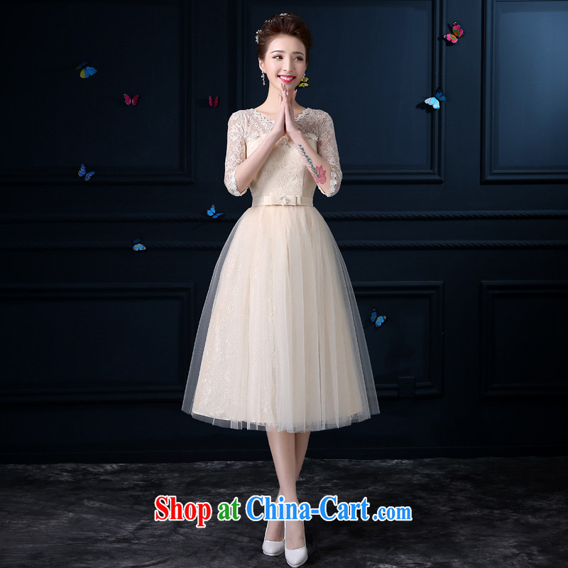 A good service is 2015 new bridesmaid clothing female summer long, small wedding dress dress bridesmaid's sister skirt round-collar dripping hole, the cuff 2 XL