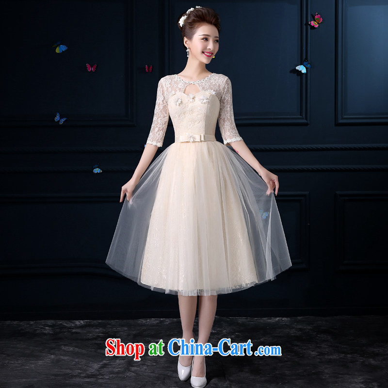 A good service is 2015 new bridesmaid clothing female summer long, small wedding dress dress bridesmaid's sister skirt round-collar dripping hole, the cuff 2 XL, good service, and, shopping on the Internet