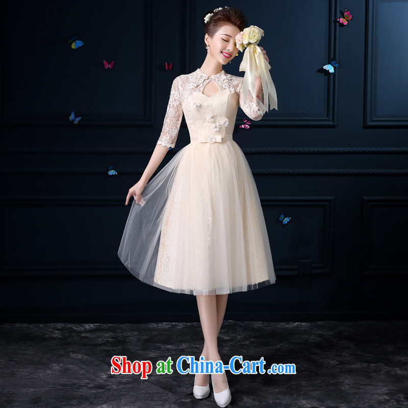 A good service is a new, 2015 summer, long bridesmaid clothing female wedding small wedding dresses bridesmaid's sister skirt dress with collar, cuff L