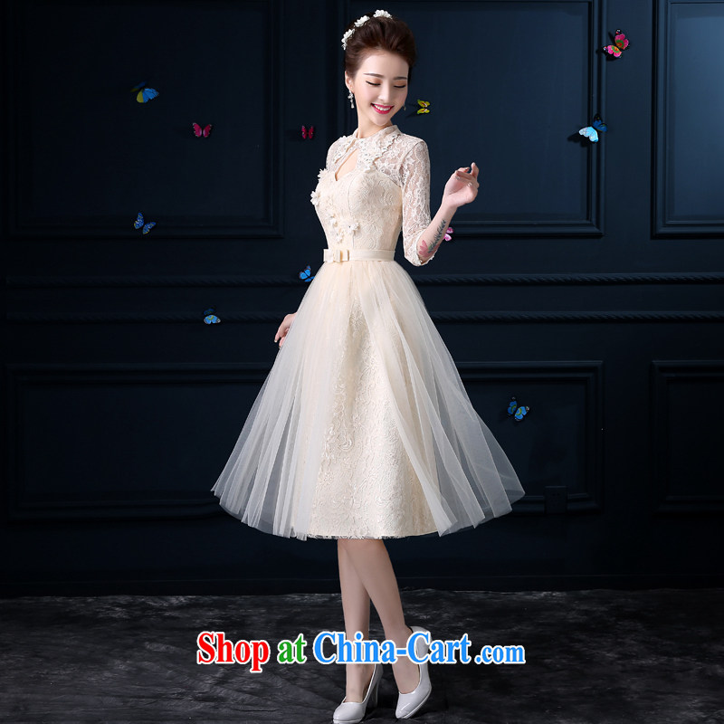 A good service is a new, 2015 summer, long bridesmaid clothing girls wedding dresses small bridesmaid mission sister skirt dress with collar, cuff L, have good service, and, shopping on the Internet