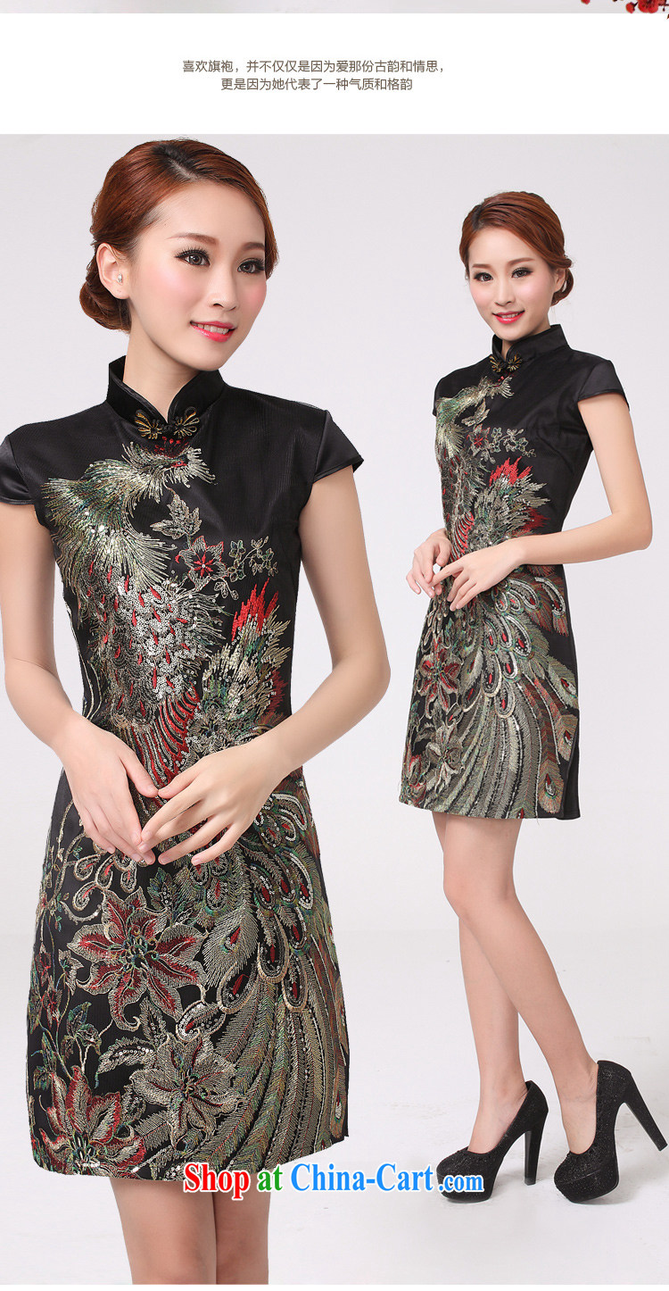 Colorful Flowers 2015 new Peacock hot embroidered Peacock dresses weddings wedding dresses mother improved black XL pictures, price, brand platters! Elections are good character, the national distribution, so why buy now enjoy more preferential! Health