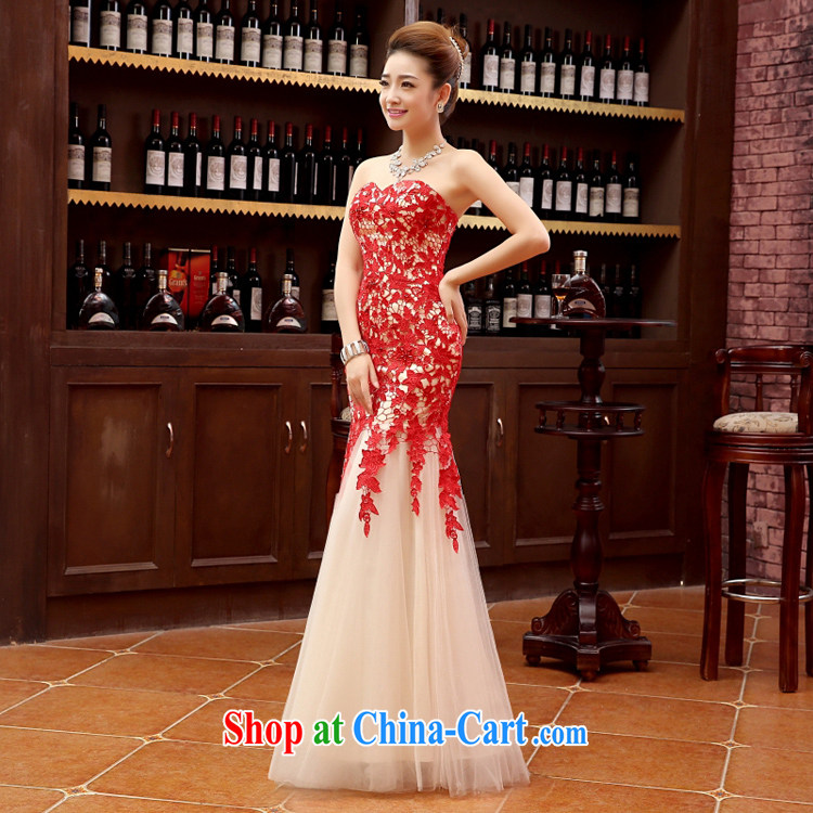 , bridal gown wedding dress yarn stage debut bridesmaid bridal gown upscale embroidery lace photography crowsfoot long dress red wiped his chest tailored contact Customer Service pictures, price, brand platters! Elections are good character, the national distribution, so why buy now enjoy more preferential! Health