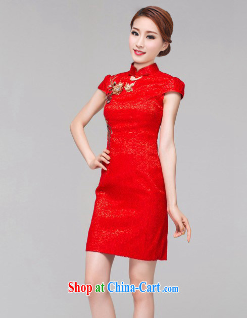 Colorful Flowers 2015 red bridal dresses wedding toast clothing retro embroidery take short improved cheongsam-Noble 6616 red XL pictures, price, brand platters! Elections are good character, the national distribution, so why buy now enjoy more preferential! Health
