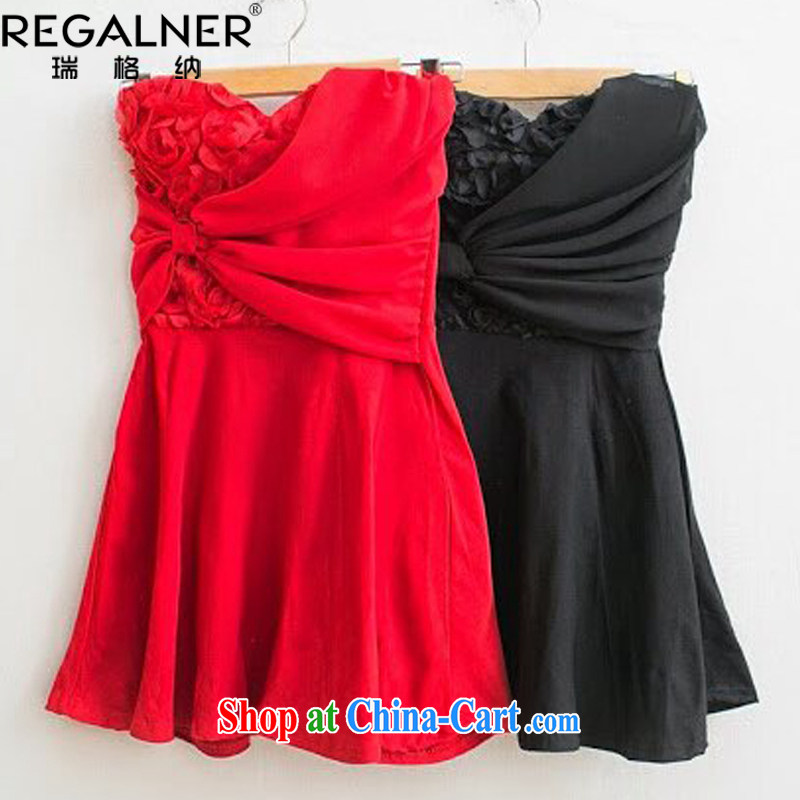 Ryan, the 2015 summer new, my store ladies dress 3D roses snow spinning flat dress dress bridesmaid clothing red, code, Ryan, (REGALNER), shopping on the Internet