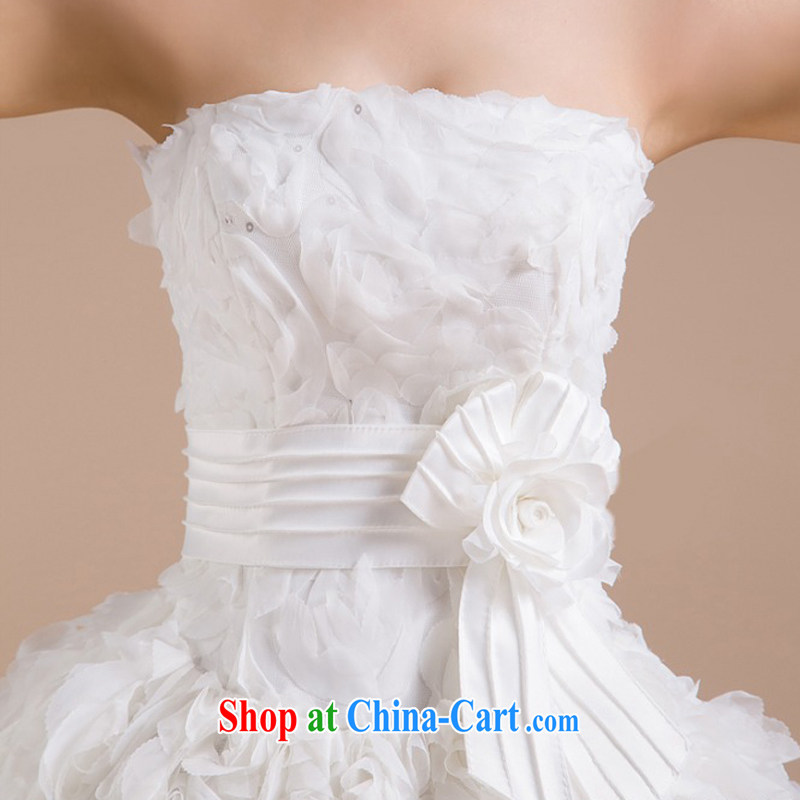 Her spirit 2015 new heart-shaped chest bare nails Pearl, three-dimensional flowers small dress LF 71 white XL, her spirit, and, on-line shopping