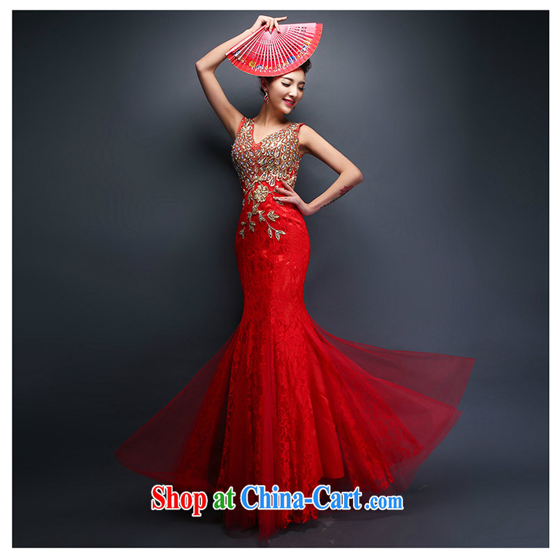 White first to approximately 2015 spring new bride's wedding dresses dress uniform toast evening dress at Merlion long banquet beauty graphics thin women of red tailored contact customer service, white first about, shopping on the Internet