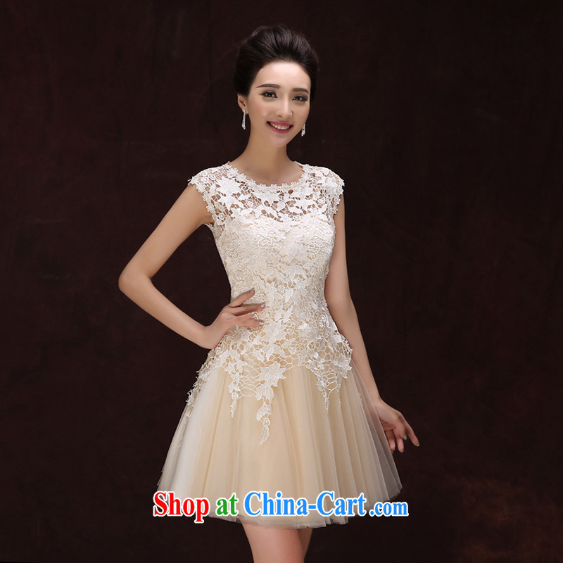 2015 spring and summer new bridesmaid dresses small skirt the Field shoulder short bows serving women evening dress show wedding dresses pink XXL, pure bamboo love yarn, shopping on the Internet