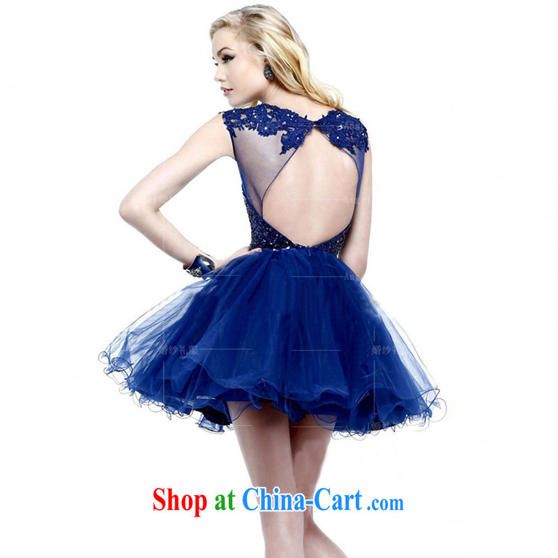 Pure bamboo love yarn dream short dresses, Shaggy bridal bridesmaid dress new small dress embroidery beads multi-colored short dress Show Dance dress dark blue tailored to contact customer service, and pure bamboo love yarn, shopping on the Internet