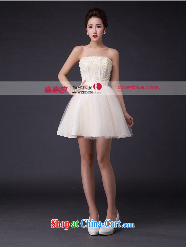 Hi Ka-hi 2015 new bows dress Korean style double-shoulder dress V for the Annual Dinner Show dress skirt JX 09 champagne color left size tailored pictures, price, brand platters! Elections are good character, the national distribution, so why buy now enjoy more preferential! Health