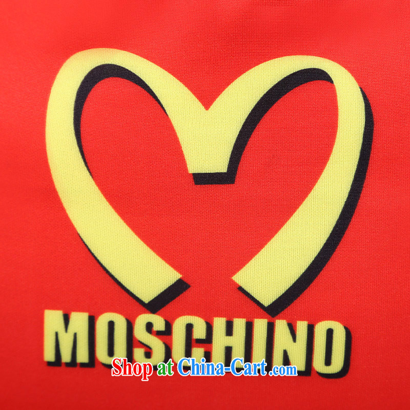 In accordance with dance in Europe and America as well as my store female DS performance service 酒吧女 jazz singer stage with moschino letter package red T-shirt + shorts + sleeves + gloves will be as flexible and dance to hip hop, and shopping on the Inter