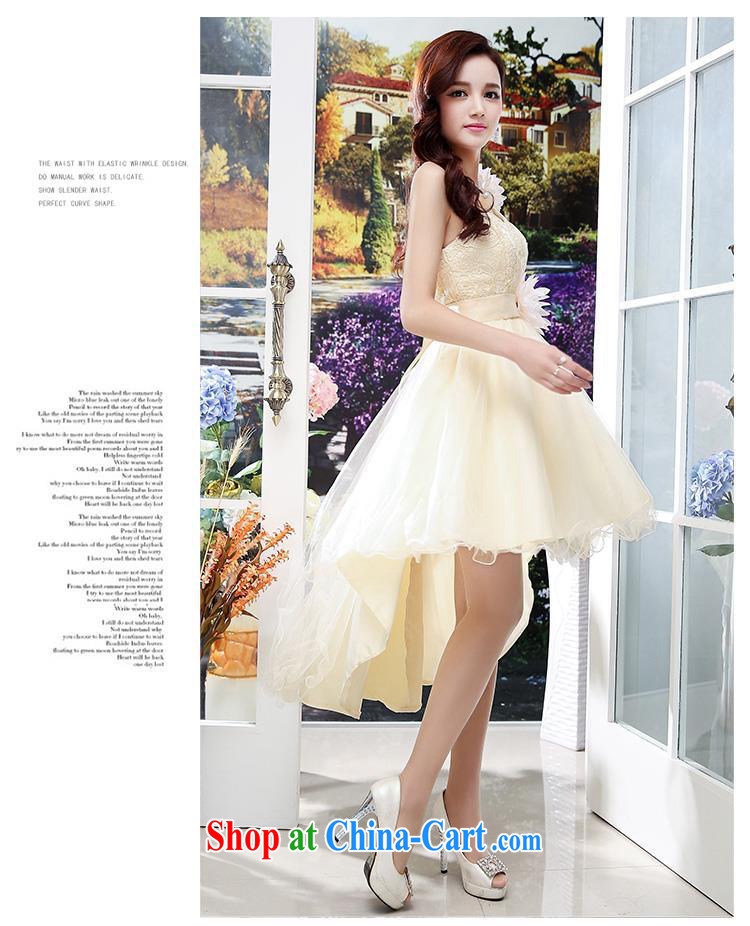 Upscale dress summer 2015 new wedding ceremonial dress dress single shoulder strap lace shaggy skirts long-tail Princess skirt apricot M pictures, price, brand platters! Elections are good character, the national distribution, so why buy now enjoy more preferential! Health
