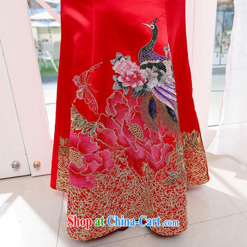 Upscale dress summer 2015 erase chest crowsfoot service ultra-long dresses dress wrapped chest Mermaid banquet dress red M, UYUK, shopping on the Internet