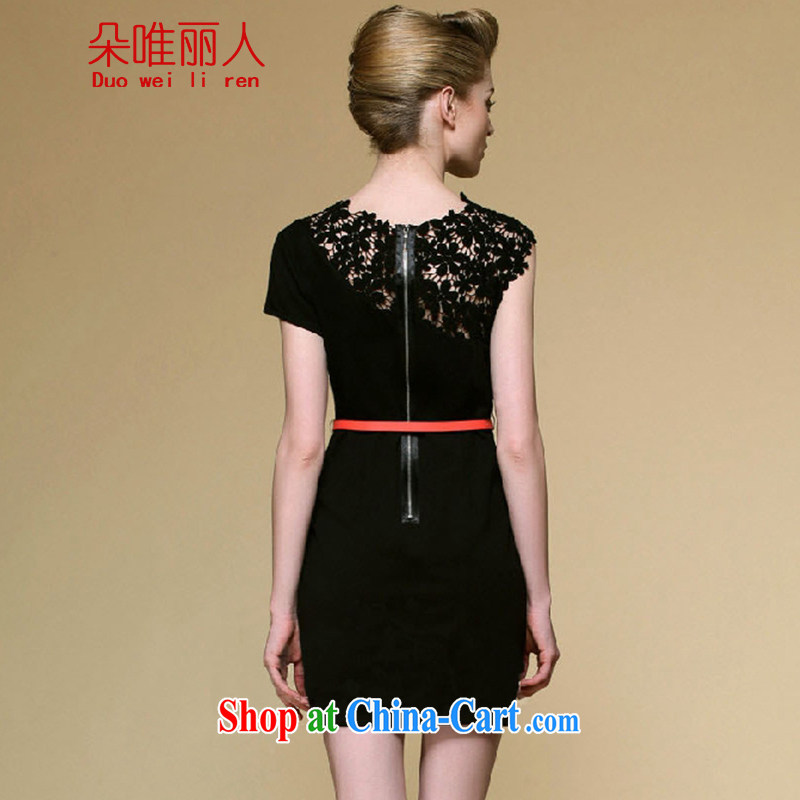 Flowers only, 2015, summer does not rule the shoulder cultivating graphics thin elegance exclusive lace Openwork package and dress 608 black L, flowers, unique, and, shopping on the Internet