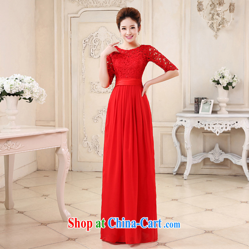 Pure bamboo love yarn New Red married women toast one field shoulder lace beauty and stylish sweet dress short dress bridal gown Changchun summer red long, tailored to contact customer service, pure bamboo love yarn, and shopping on the Internet