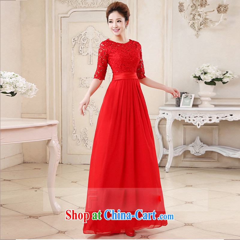 Pure bamboo love yarn New Red married women toast one field shoulder lace beauty and stylish sweet dress short dress bridal gown Changchun summer red long, tailored to contact customer service, pure bamboo love yarn, and shopping on the Internet
