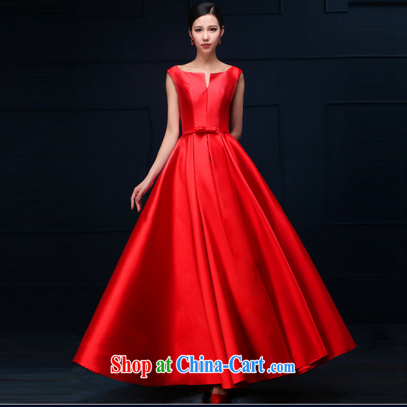 Pure bamboo love yarn bows dress 2015 new marriage long dress dress bridal red stylish evening dress red long S
