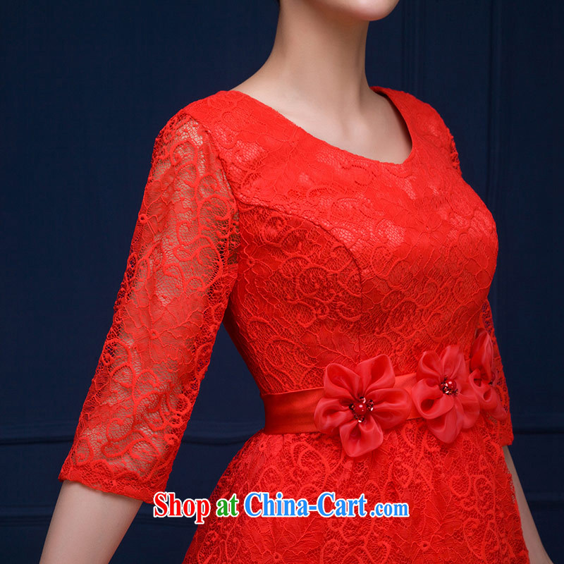 The china yarn 2015 new bride toast clothing Red field shoulder lace with flowers dress wedding wedding dresses Red. size does not accept return and china yarn, shopping on the Internet