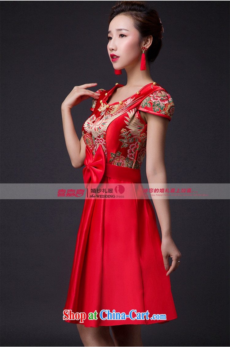 Hi Ka-hi 2015 new bows dresses, classic style retro fine embroidery only American-tie dress skirt L 006 red left size tailored pictures, price, brand platters! Elections are good character, the national distribution, so why buy now enjoy more preferential! Health