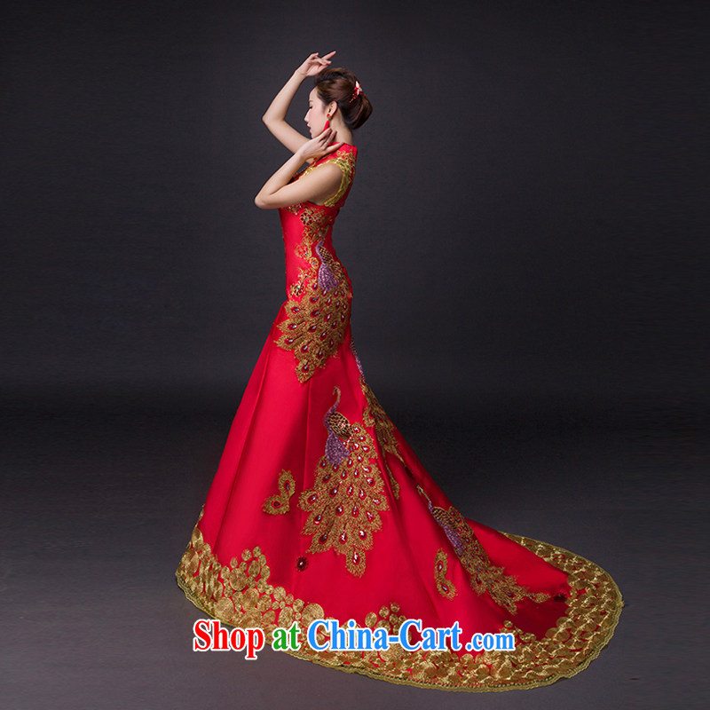 Hi Ka-hi 2015 new bows dresses, classic style retro fine embroidery only the US is withholding dress skirt L 011 wine red leaves size tailored-hi Ka-hi, shopping on the Internet