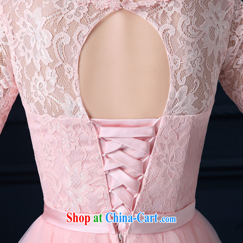 A good service is 2015 new bridesmaid clothing female summer long in small dress bridesmaid service sister's bridesmaid dress with round collar dripping hole, the cuff 2 XL, good service, and shopping on the Internet