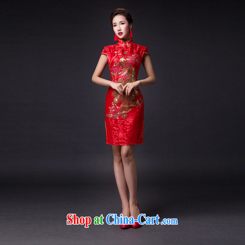 Hi Ka-hi 2015 new bows dresses, classic style retro fine embroidery only the US is withholding dress skirt L 013 dark red leaves size tailored-hi Ka-hi, shopping on the Internet