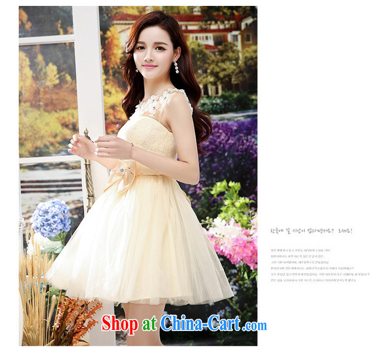 Upscale dress lace round collar dress sleeveless dress shaggy dress summer 2015 new Paridelles skirt wedding dress Princess bridesmaid dress apricot M pictures, price, brand platters! Elections are good character, the national distribution, so why buy now enjoy more preferential! Health