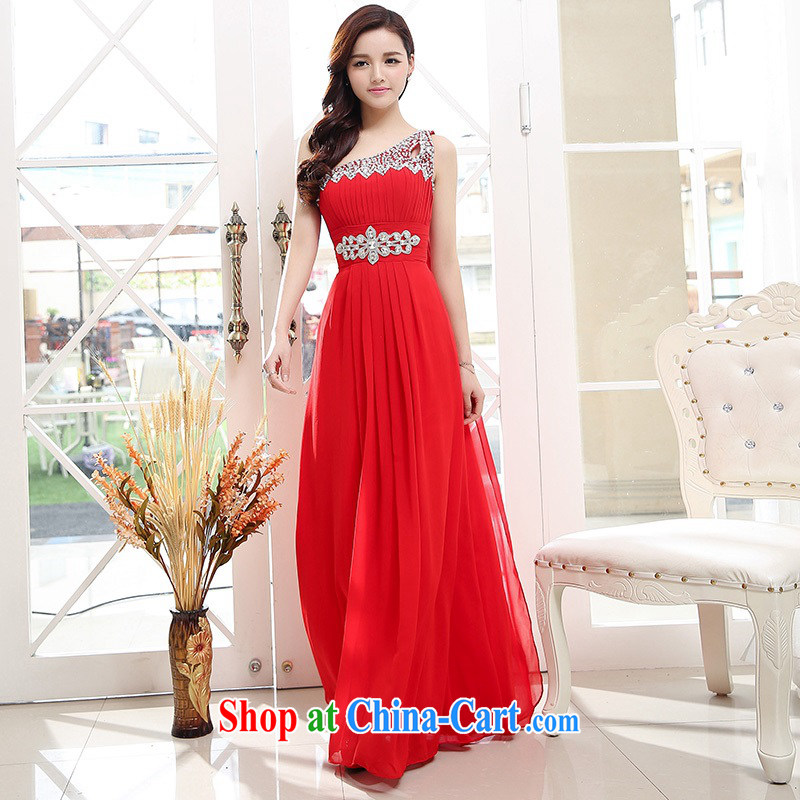 Upscale dress summer 2015 new ultra-long dresses dress single shoulder with floor-to-ceiling large skirt with dress pink L, UYUK, shopping on the Internet