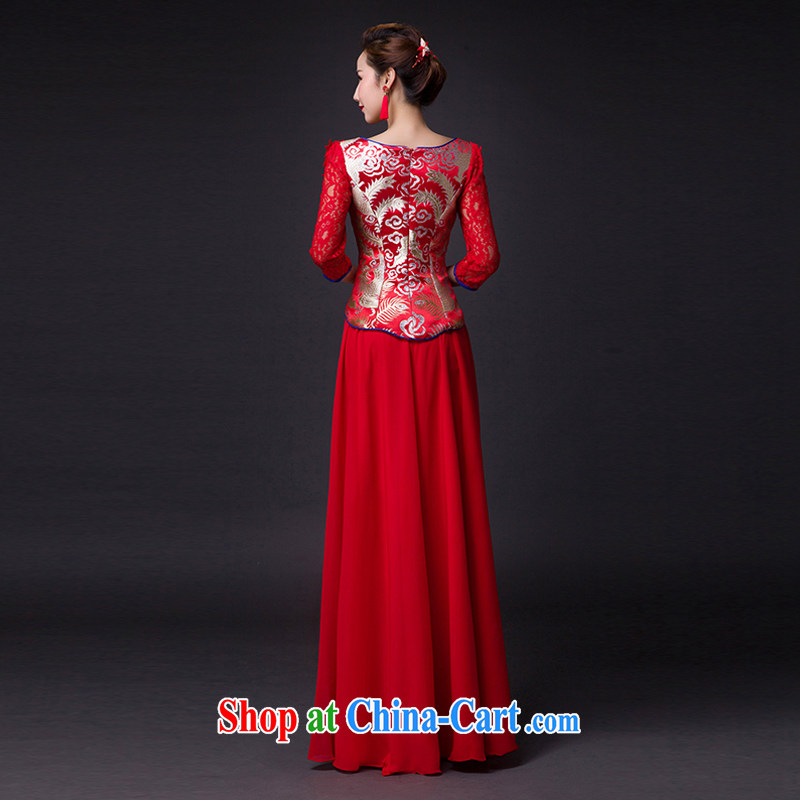 Hi Ka-hi 2015 new bows dresses, classic style retro fine embroidery only the tray snaps dress skirt L 018 red left size tailored-hi Ka-hi, shopping on the Internet