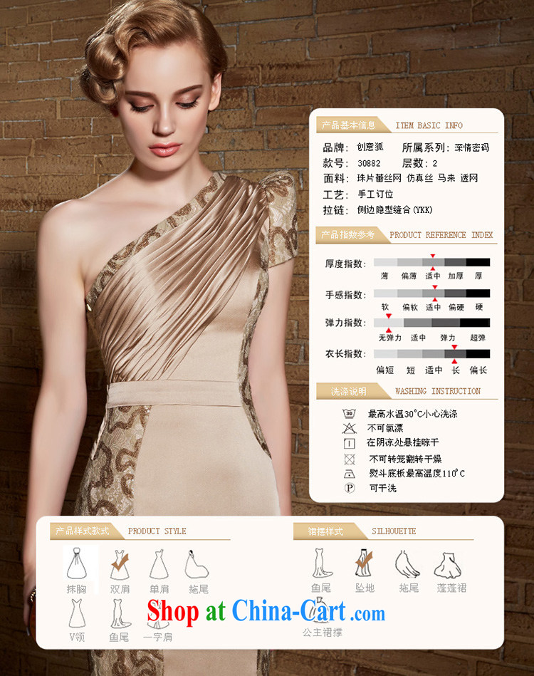 Creative Fox Evening Dress 2015 New Long, pearl cultivation, lace dress single shoulder bridesmaid dress Evening Dress bride toast dress 30,882 picture color XXL pictures, price, brand platters! Elections are good character, the national distribution, so why buy now enjoy more preferential! Health