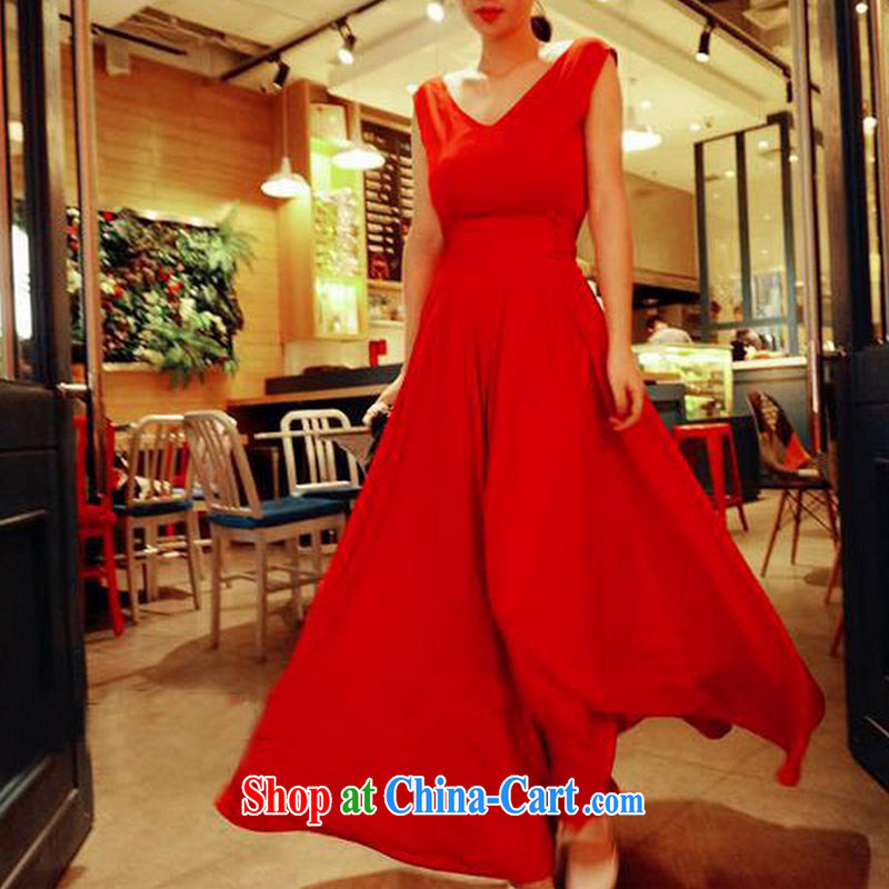 ADDIS ABABA, Connie 2015 Zhang Xin Yuan Deep V back exposed Red Large snow woven skirts sleeveless vest dresses bridesmaid dress F 4412 black, Anne Addis Ababa (FABENE), online shopping