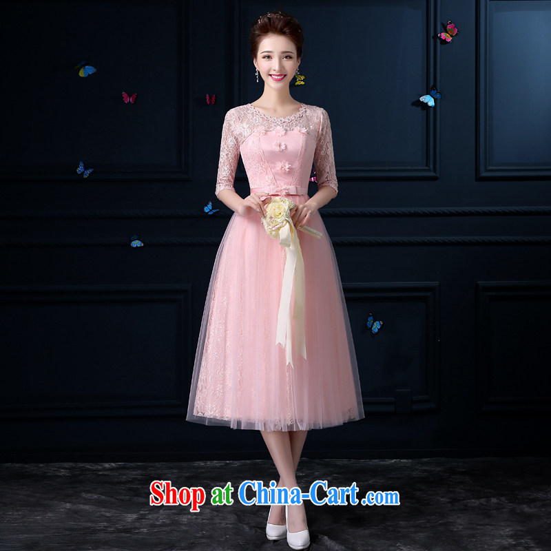 A good service is a new 2015 bridesmaid clothing female summer long, accompanied by her sister in her small dress bridesmaid dress with round collar chest flower - Cuff XL 3
