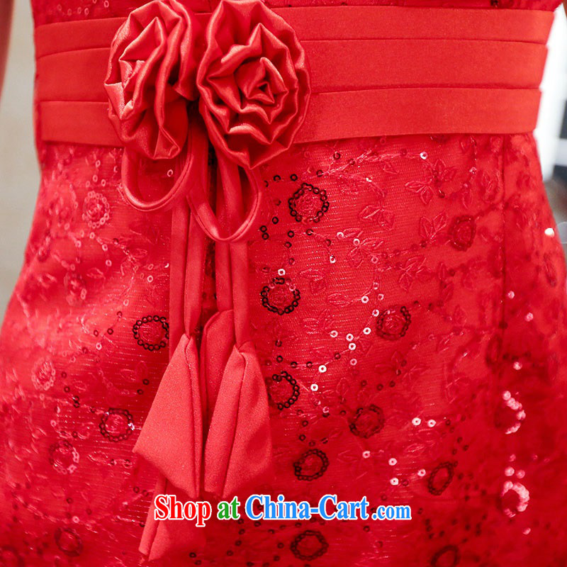Upscale dress bridal dresses cheongsam dress skirt Set Red dresses package and small shawls two-piece toast clothing bridesmaid dress red XL, UYUK, shopping on the Internet