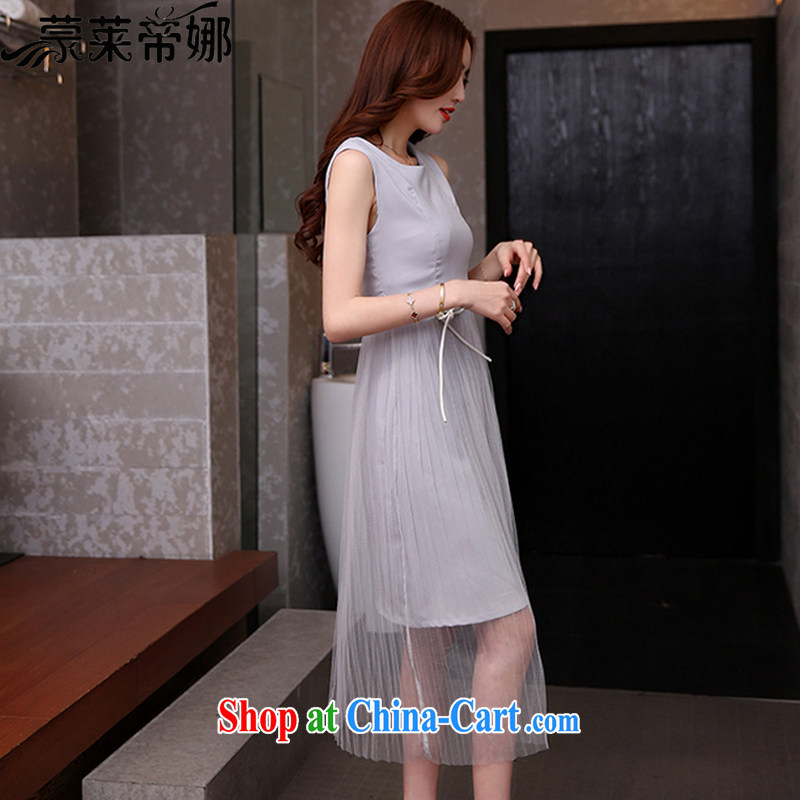 Tony Blair, in Dili, summer 2015 the new Korean Wave in cultivating long spring and autumn snow solid woven summer dresses women's clothing 611 gray L, Tony Blair, in Dili, and shopping on the Internet